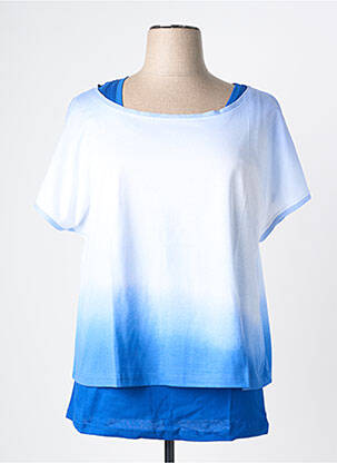 Tricou elasticitate mâneci scurte albastru SHEEGO femeie