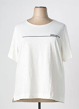 Tricou croială dreaptă mâneci scurte alb TRIANGLE femeie