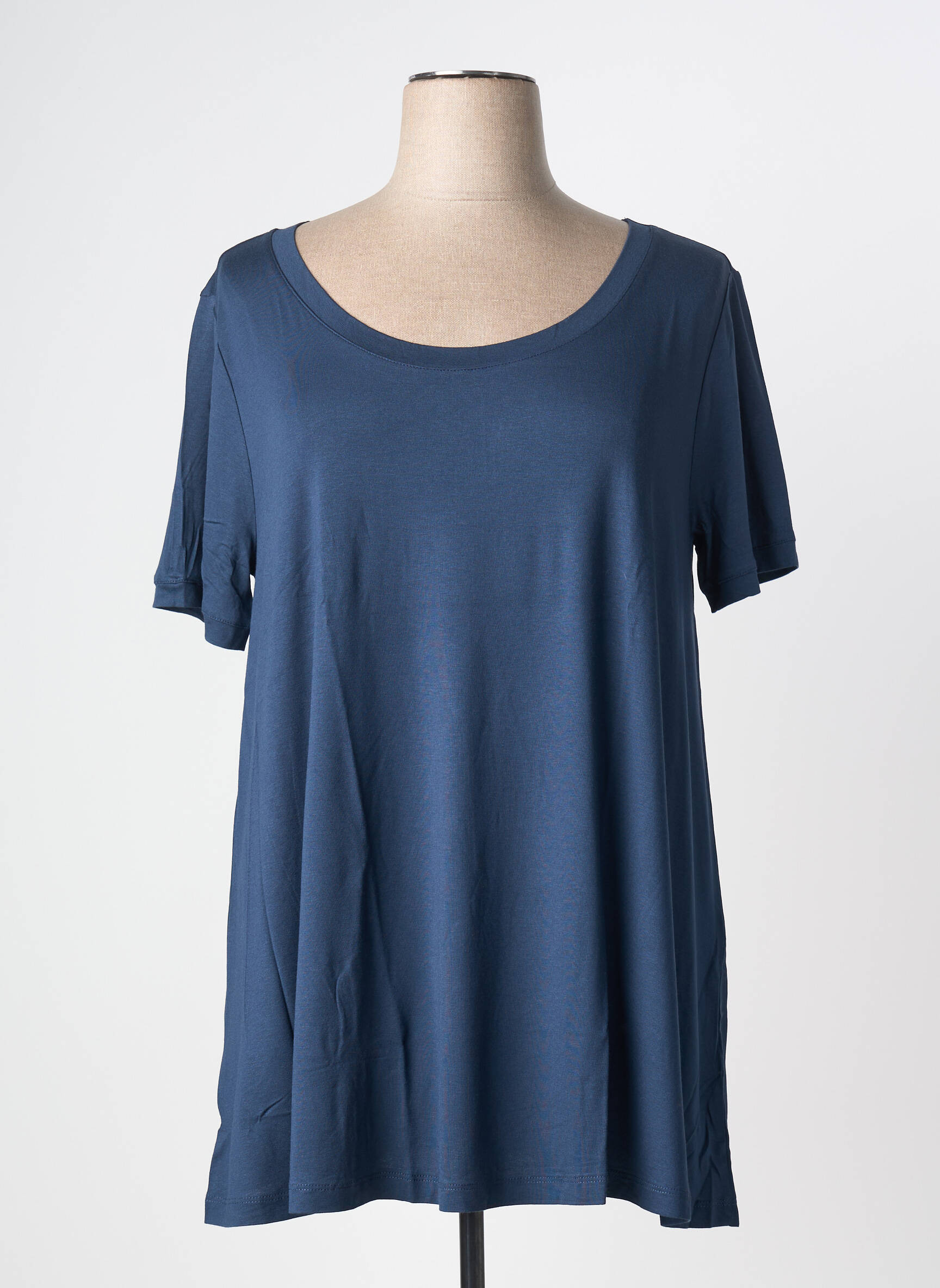 Tricou guler rotund mâneci scurte albastru SHEEGO femeie