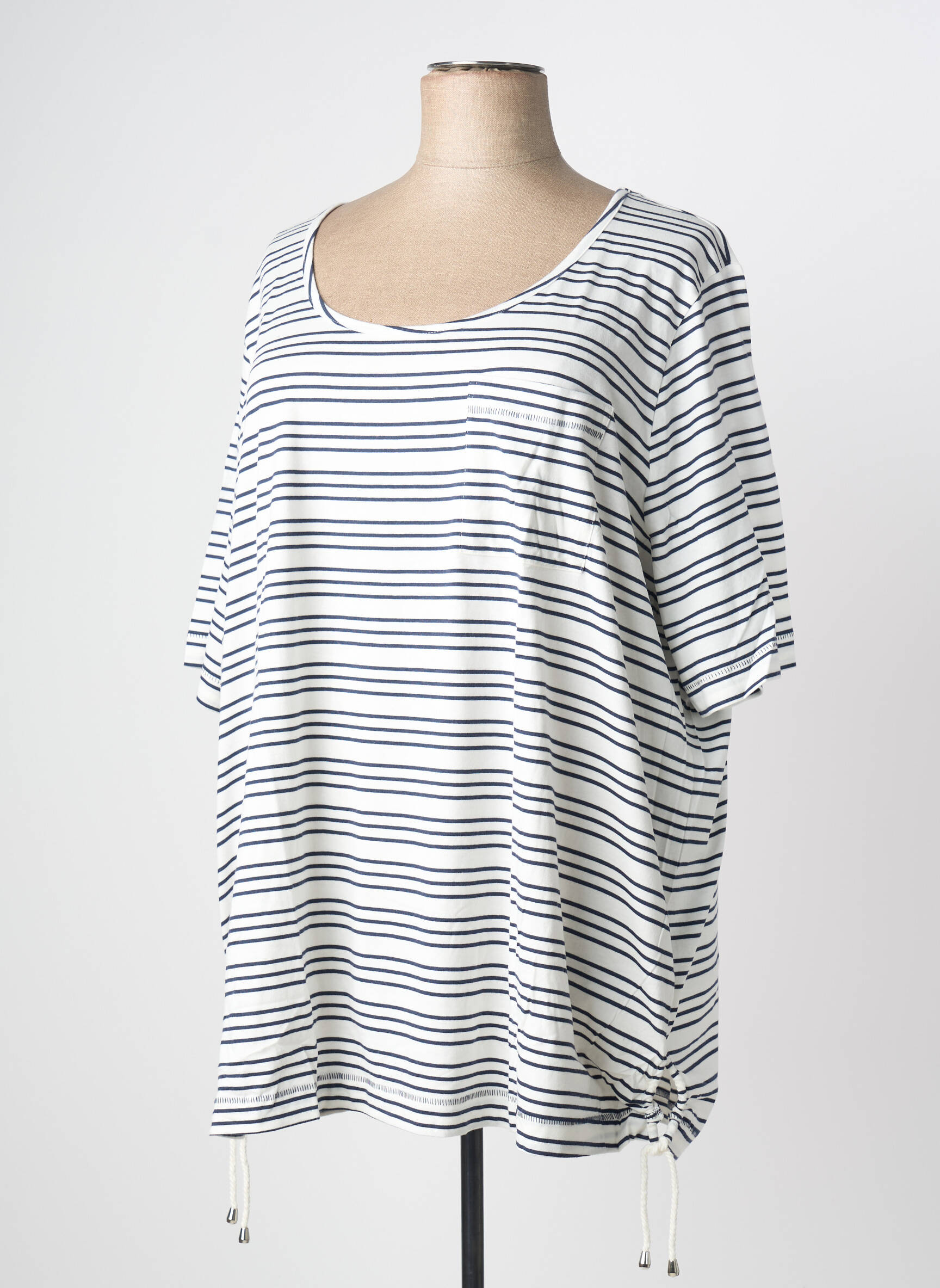 Tricou croială dreaptă mâneci scurte alb SHEEGO femeie