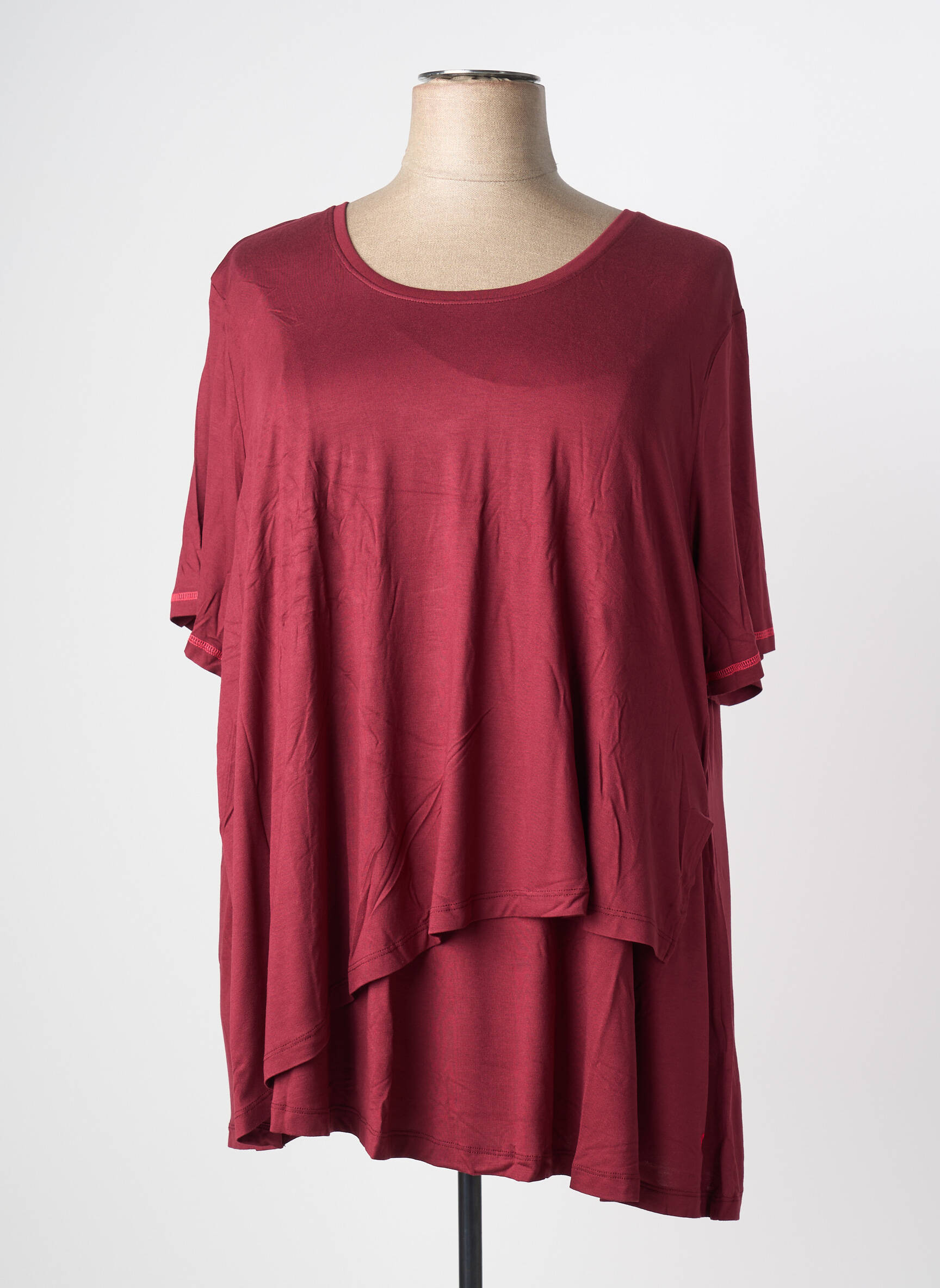 Top elasticitate mâneci scurte violet SHEEGO femeie
