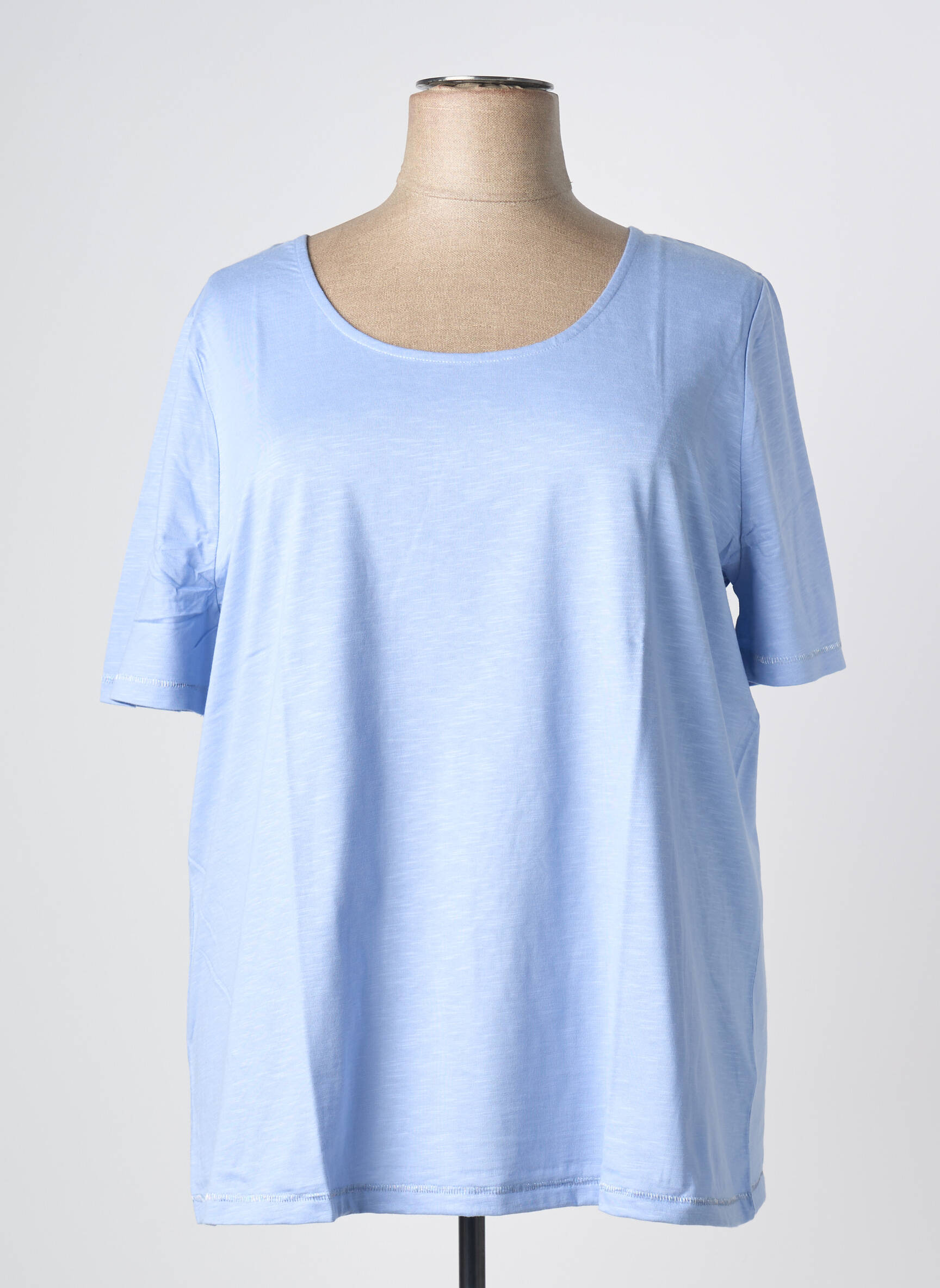Tricou serigrafie mâneci scurte albastru SHEEGO femeie