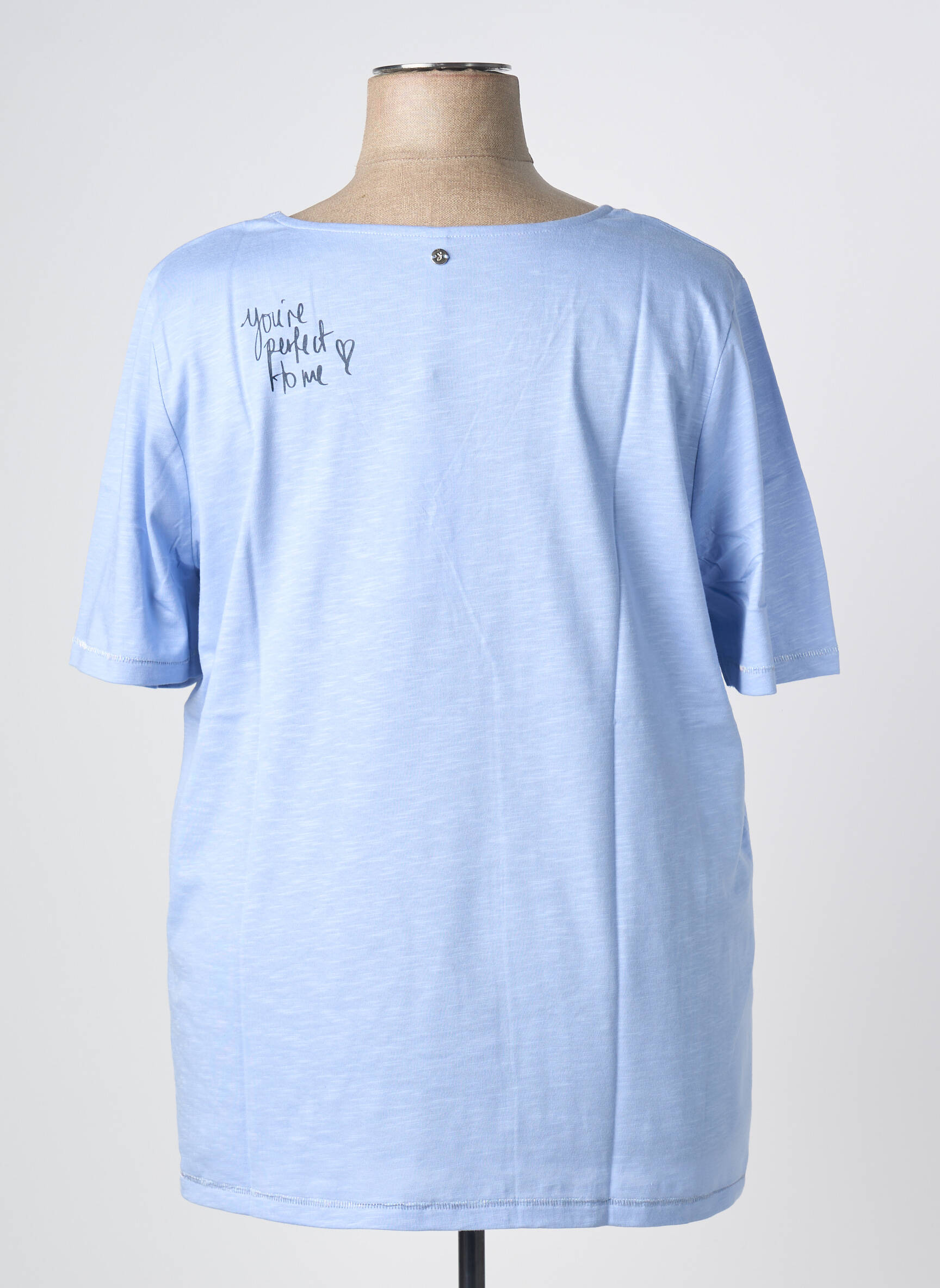 Tricou serigrafie mâneci scurte albastru SHEEGO femeie