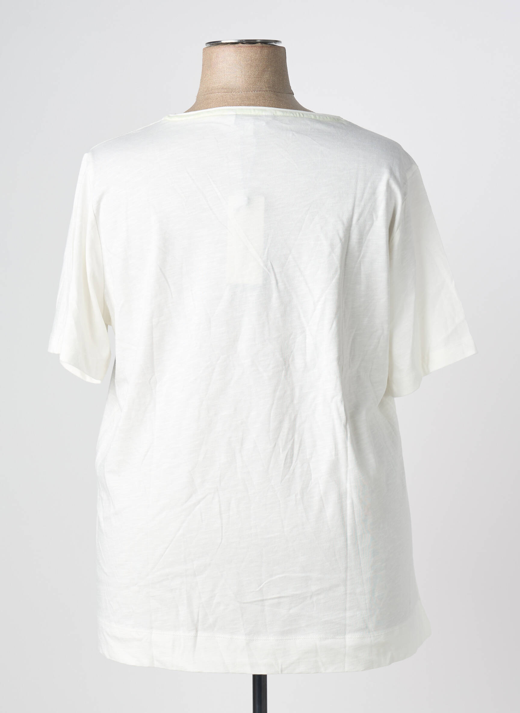Tricou croială dreaptă mâneci scurte alb TRIANGLE femeie