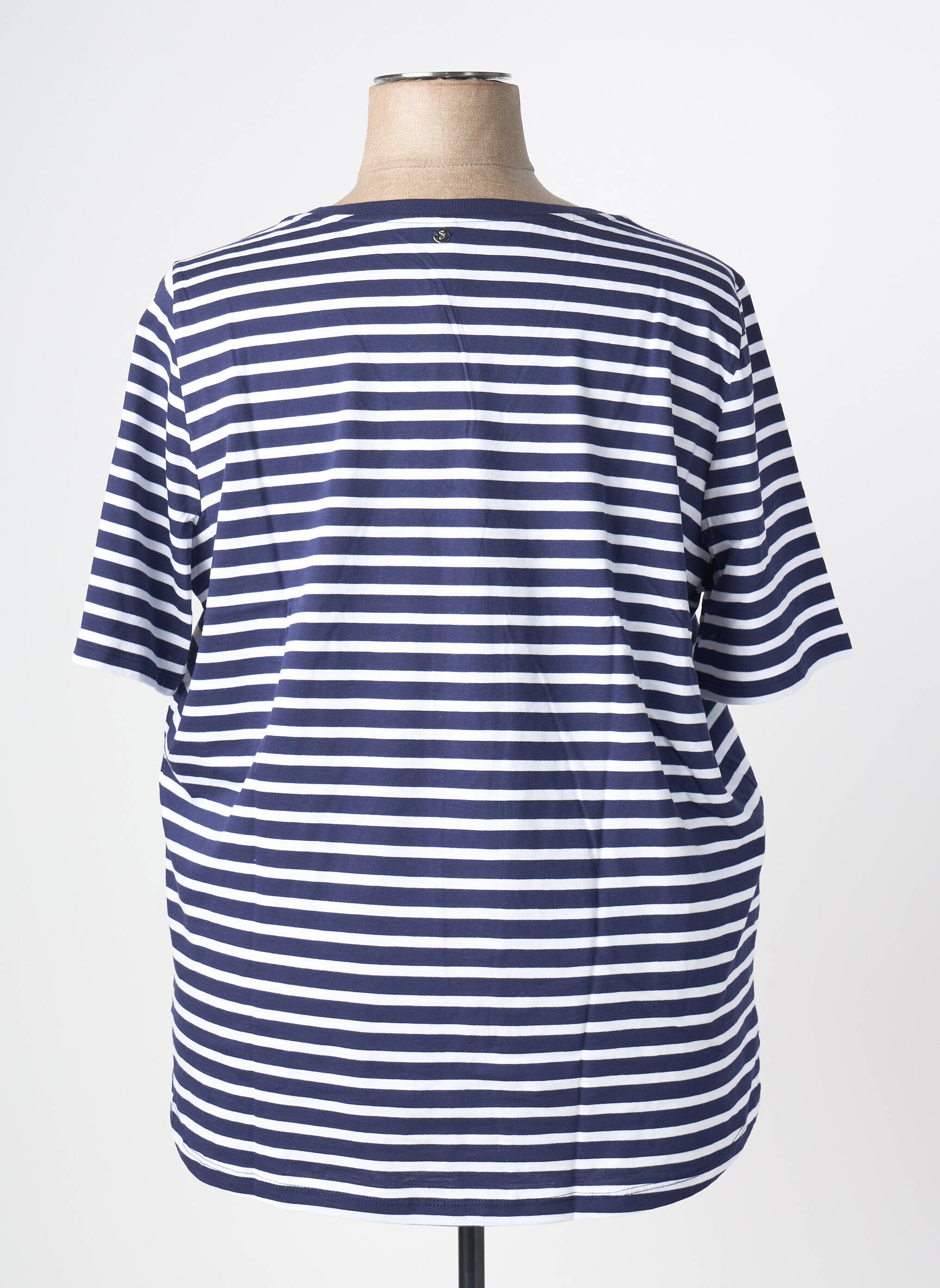 Tricou guler în v mâneci scurte albastru SHEEGO femeie