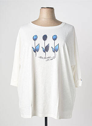 Tricou mâneci 3/4 mâneci 3/4 alb SHEEGO femeie