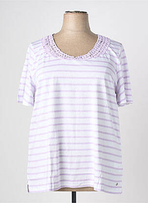 Tricou imprimeu fantezie mâneci scurte violet SHEEGO femeie