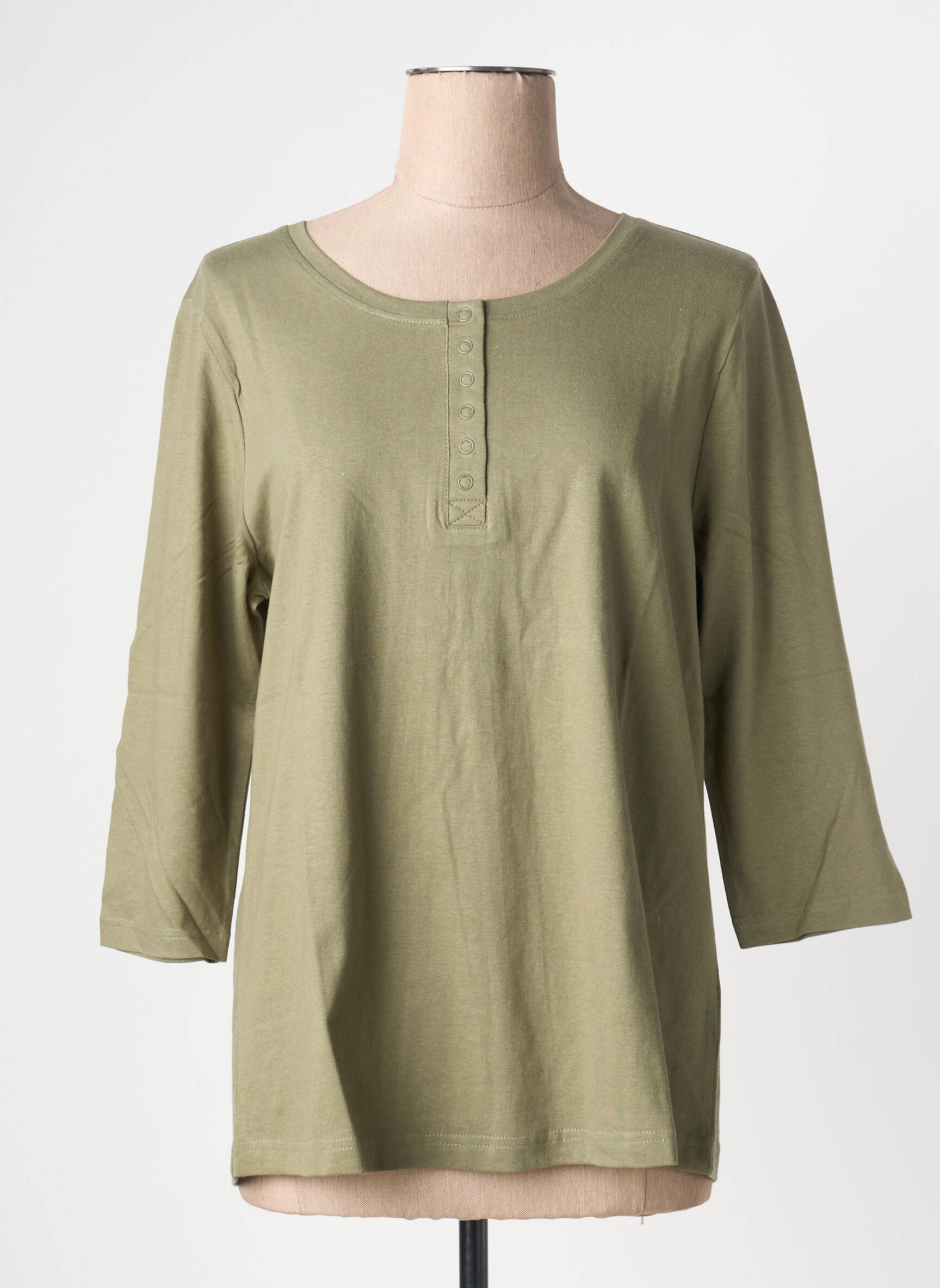 Tricou mâneci 3/4 mâneci 3/4 verde SHEEGO femeie