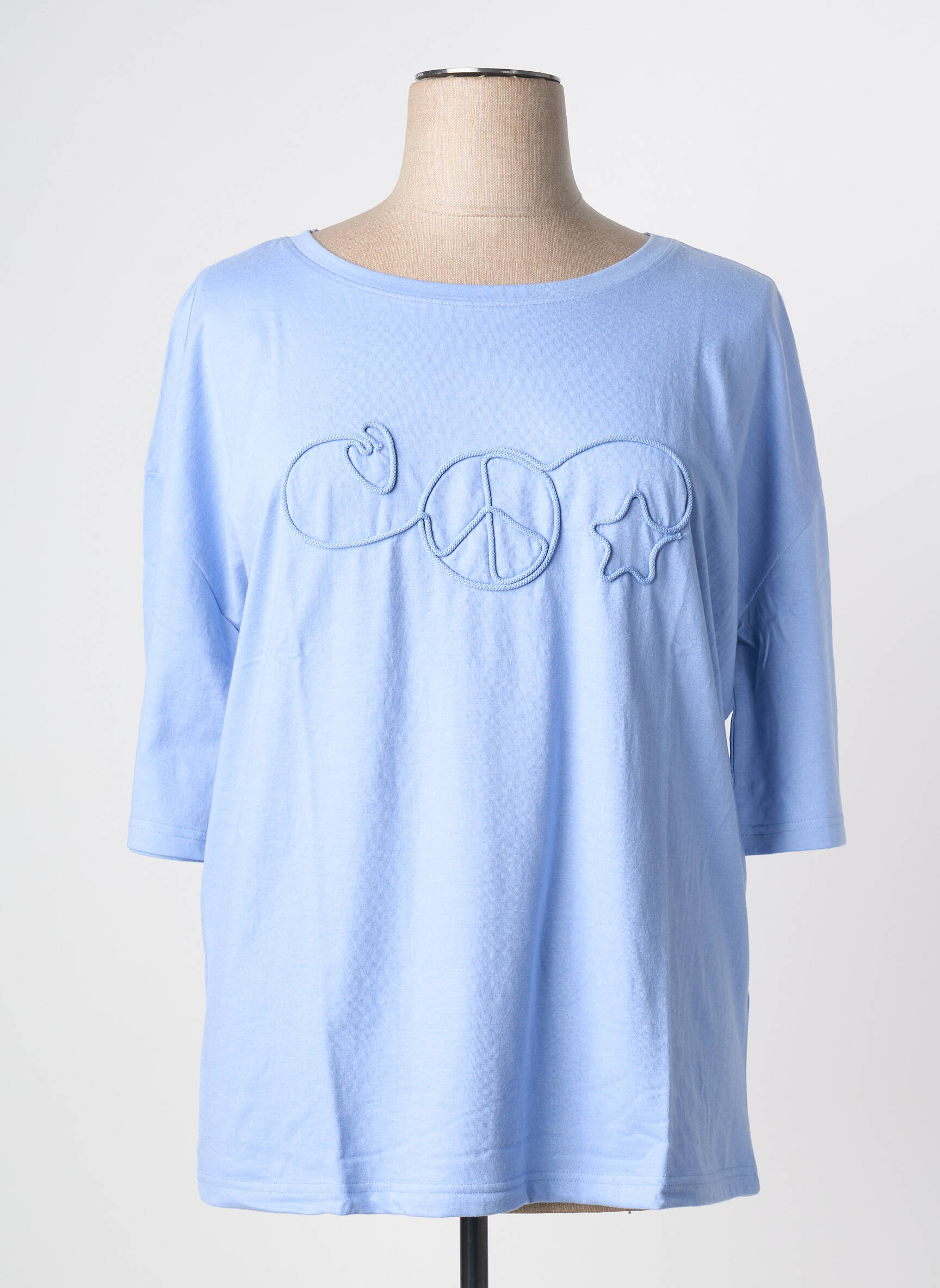 Tricou mâneci 3/4 mâneci 3/4 albastru SHEEGO femeie