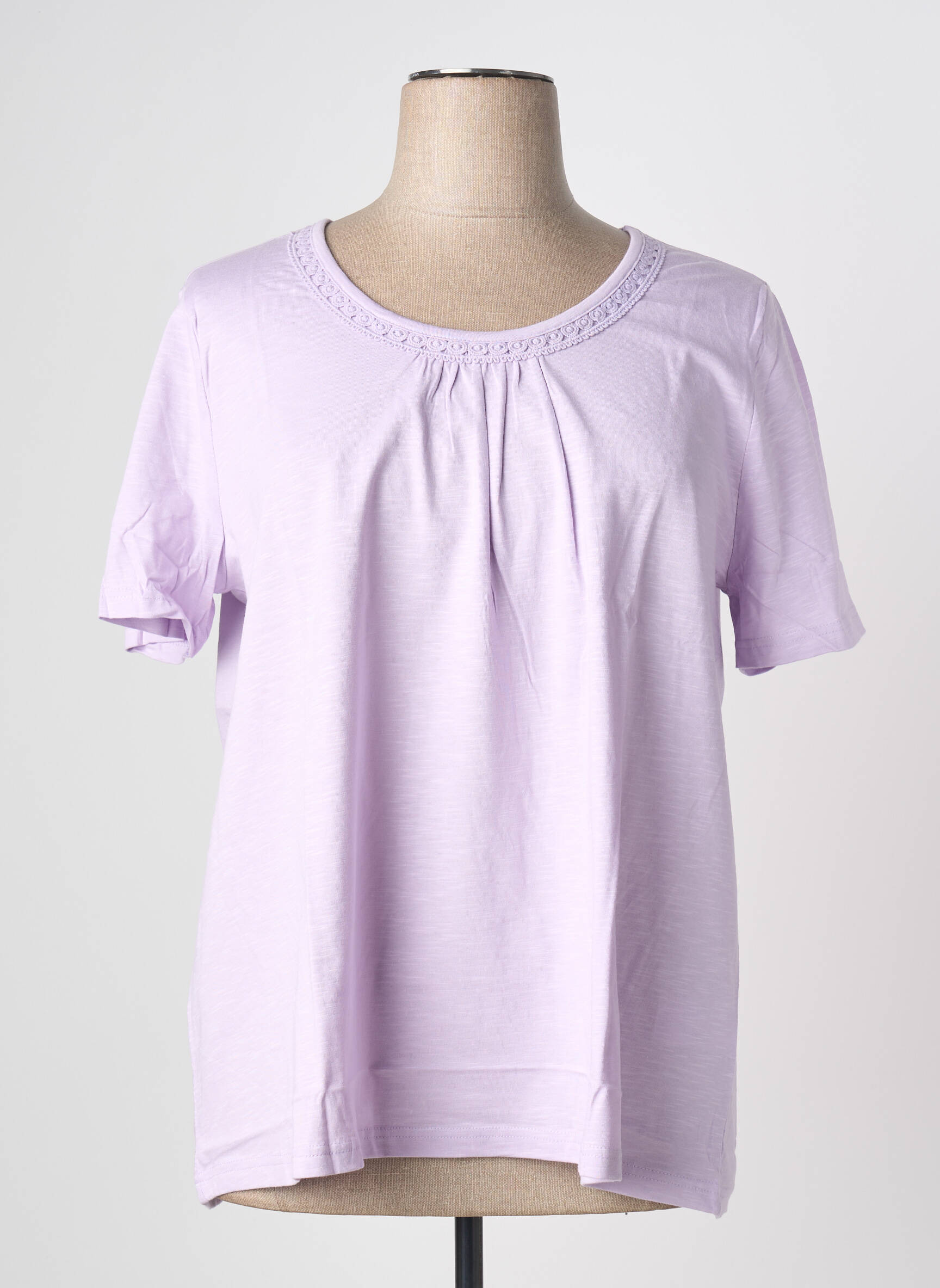 Tricou elasticitate mâneci scurte violet SHEEGO femeie