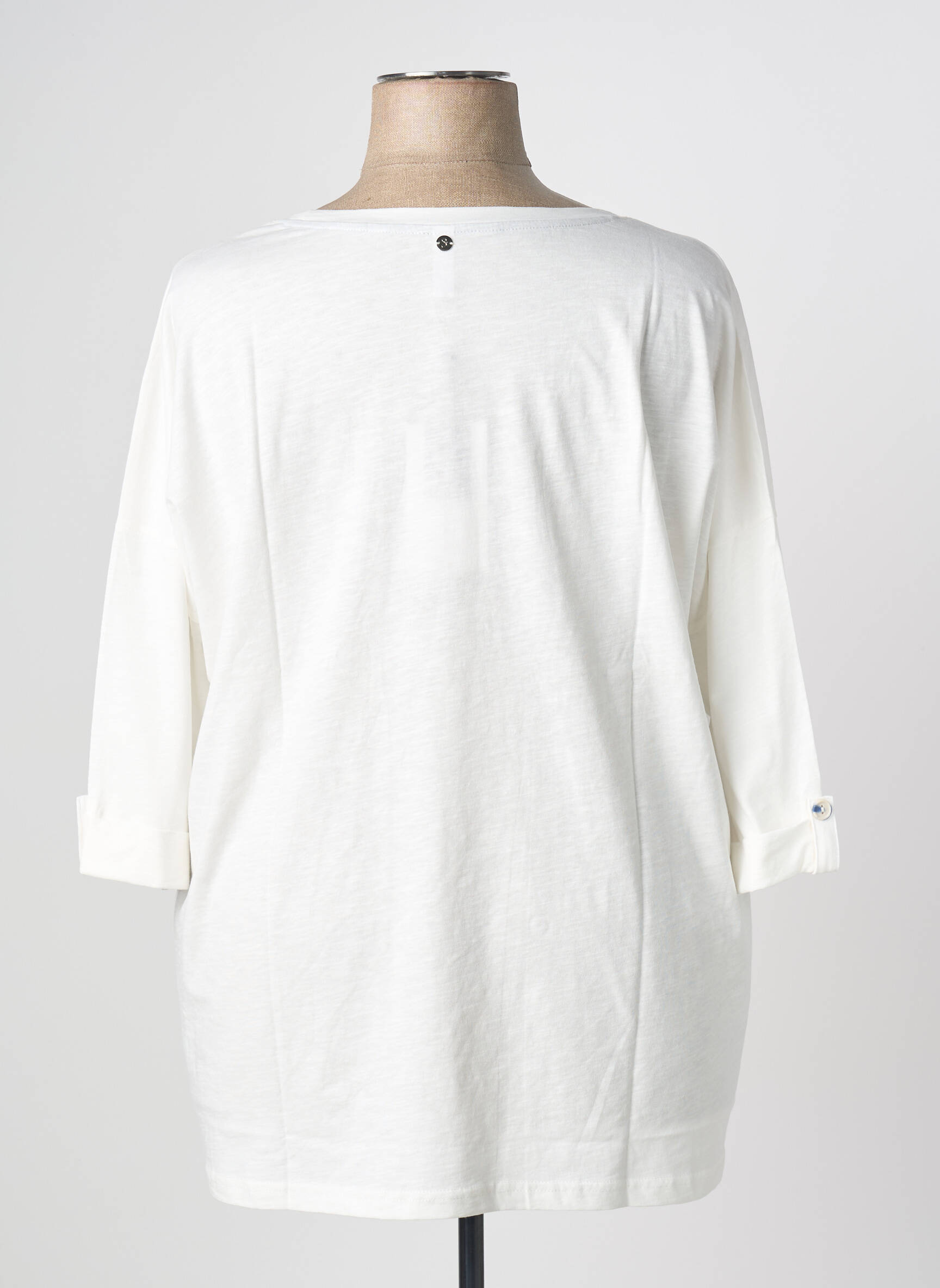Tricou mâneci 3/4 mâneci 3/4 alb SHEEGO femeie