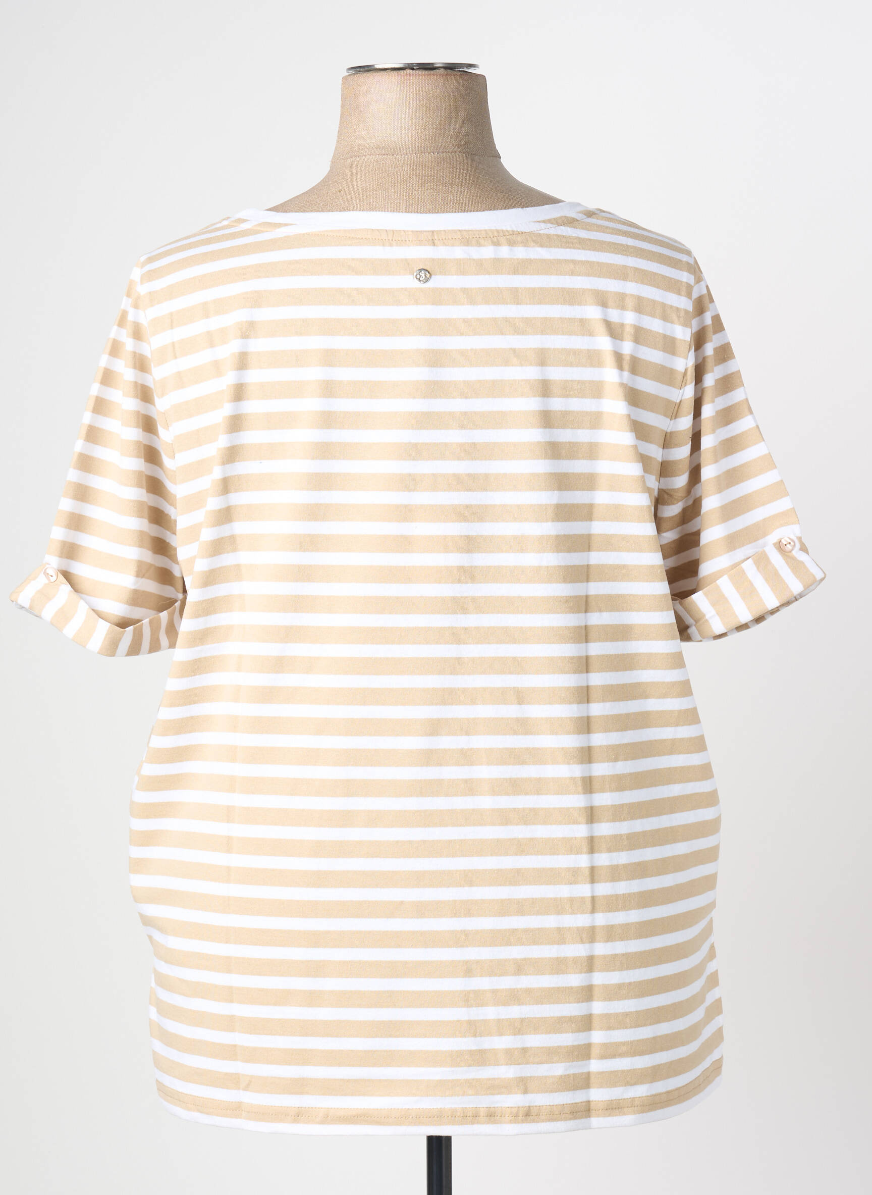 Tricou elasticitate mâneci scurte bej SHEEGO femeie