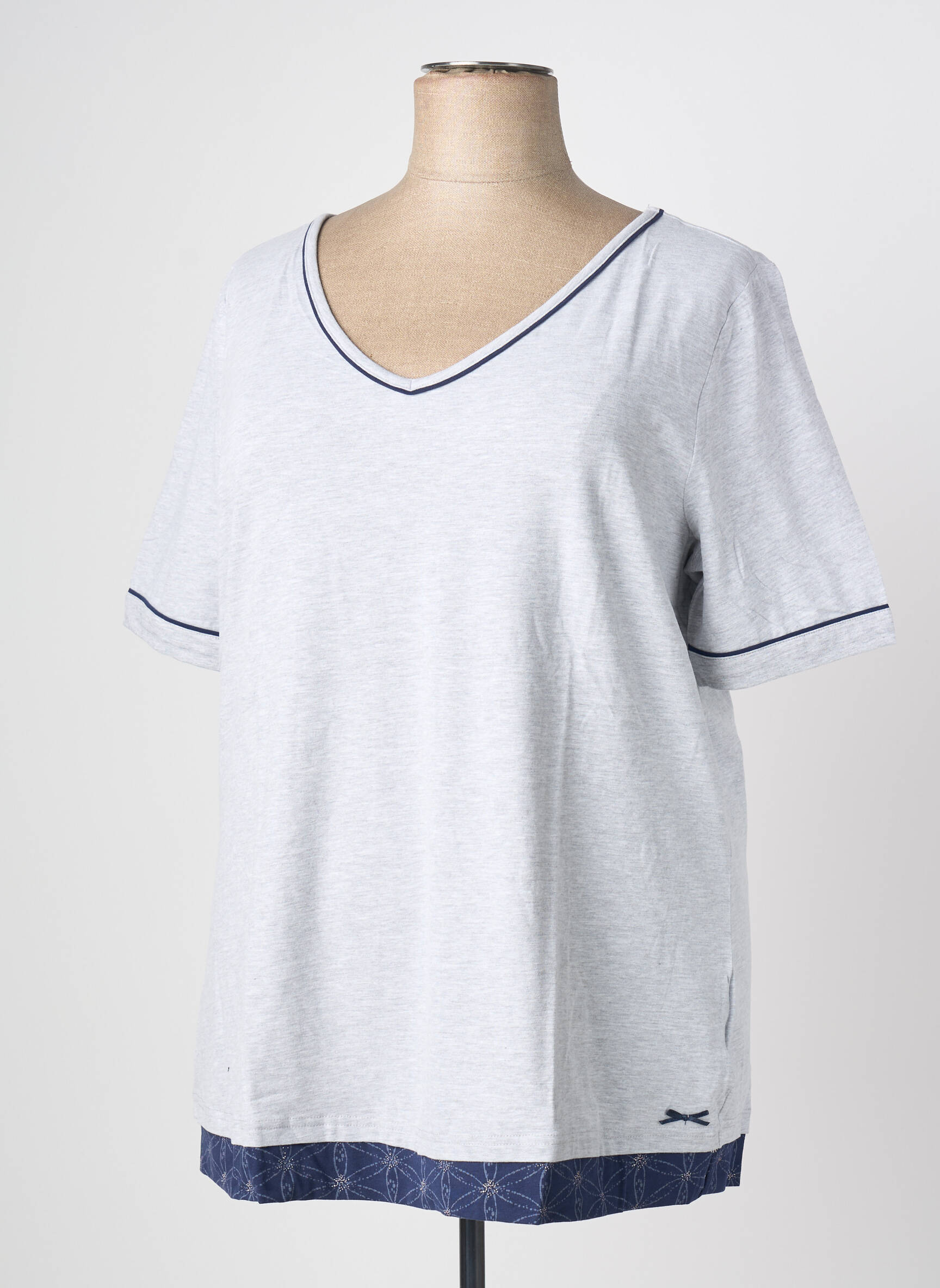 Tricou imprimeu fantezie mâneci scurte gri SHEEGO femeie