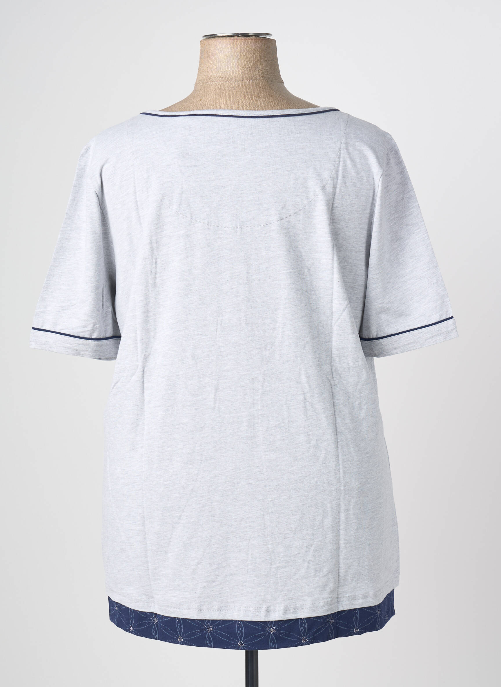 Tricou imprimeu fantezie mâneci scurte gri SHEEGO femeie