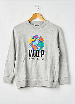Hanorac broderie mâneci lungi gri W.O.P (WORLD OF POP) copil
