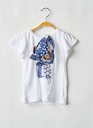 Tricou croială cambrată mâneci scurte alb MAYORAL fille