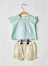 Set șort mâneci scurte verde BOBOLI fille