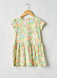 Rochie scurtă imprimeu fantezie mâneci scurte verde BOBOLI fille