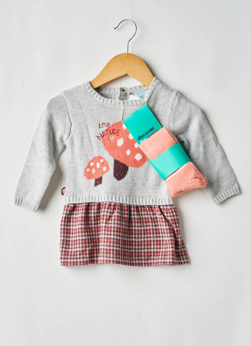 Rochie scurtă gri BOBOLI fată