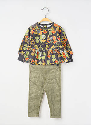 Set pantaloni tip de tricou verde BOBOLI fată