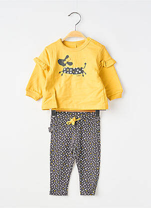 Set pantaloni tip de tricou galben BOBOLI fată