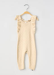 Salopetă-pantalon guler rotund mâneci scurte bej NOPPIES fille
