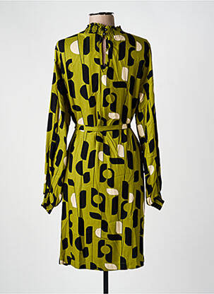 Rochie midi imprimeu fantezie mâneci lungi verde MADEMOISELLE YEYE femeie