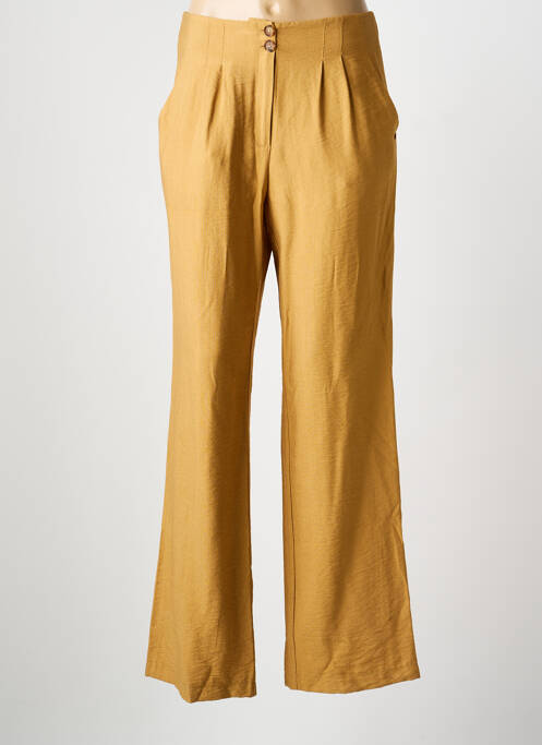 Pantalon drept talie elastică bej ADAM femme