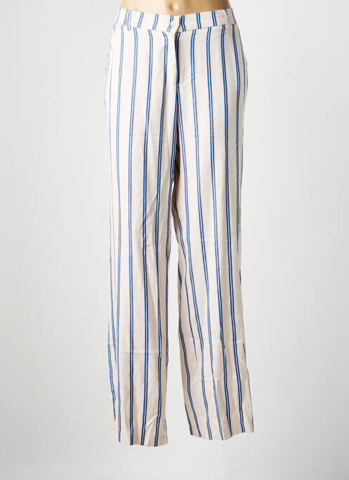 Pantalon drept închidere cu fermoar sub clapetă cu nasturi bej ADAM femme