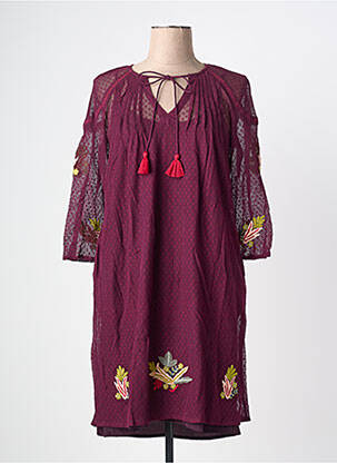 Rochie scurtă mâneci 3/4 mâneci 3/4 violet RHUM RAISIN femeie