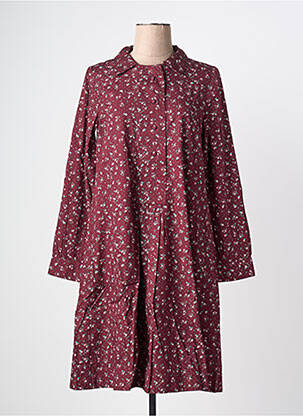 Rochie midi imprimeu floral mâneci lungi roșu RHUM RAISIN femeie