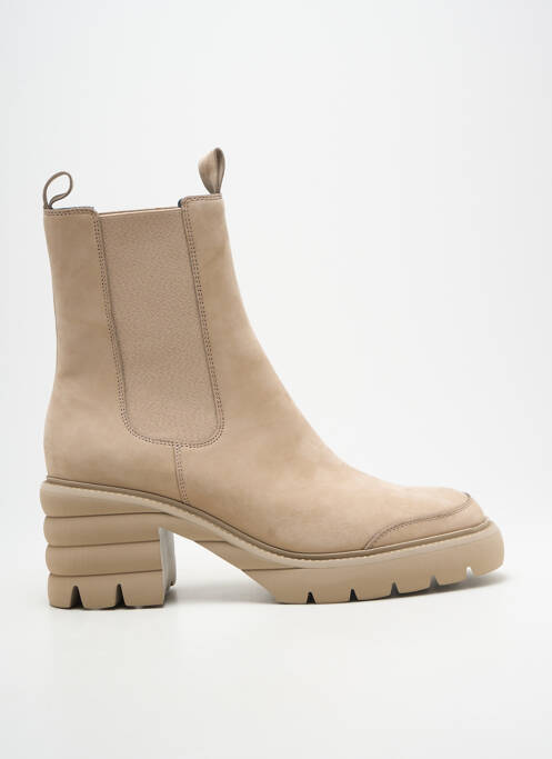 Botine/ghete nubuc toc de 7 la 9 cm bej KENNEL UND SCHMENGER femme