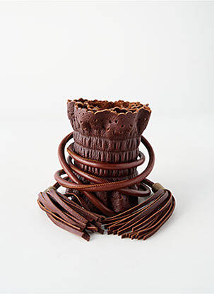 Curea efect material satinat maro DOLCE & GABBANA femme