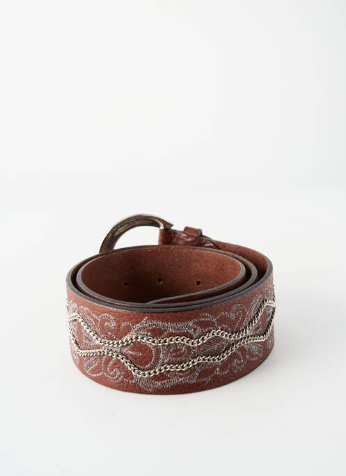 Curea efect material satinat maro NANNI femme