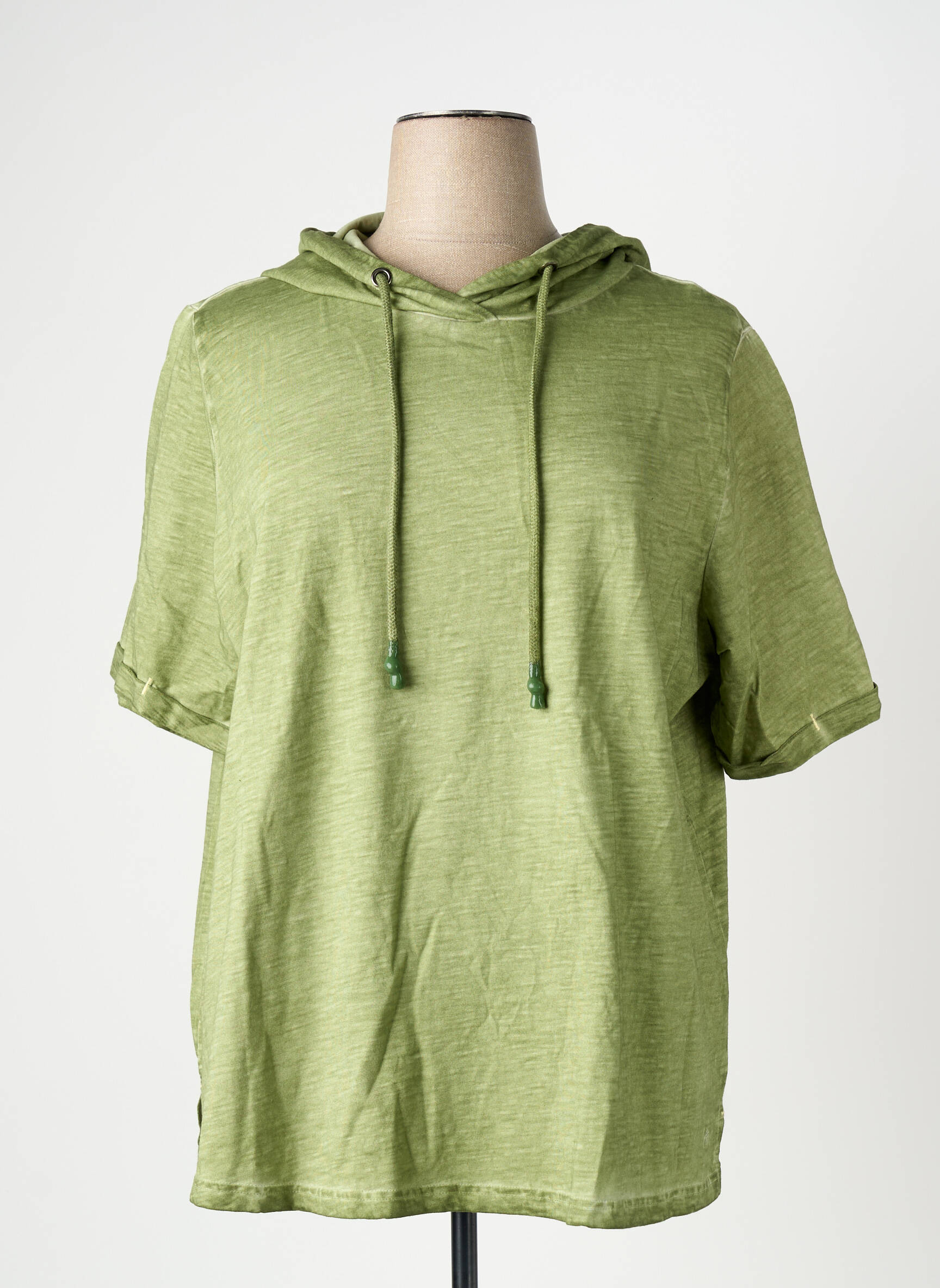 Tricou croială dreaptă mâneci scurte verde SHEEGO femeie