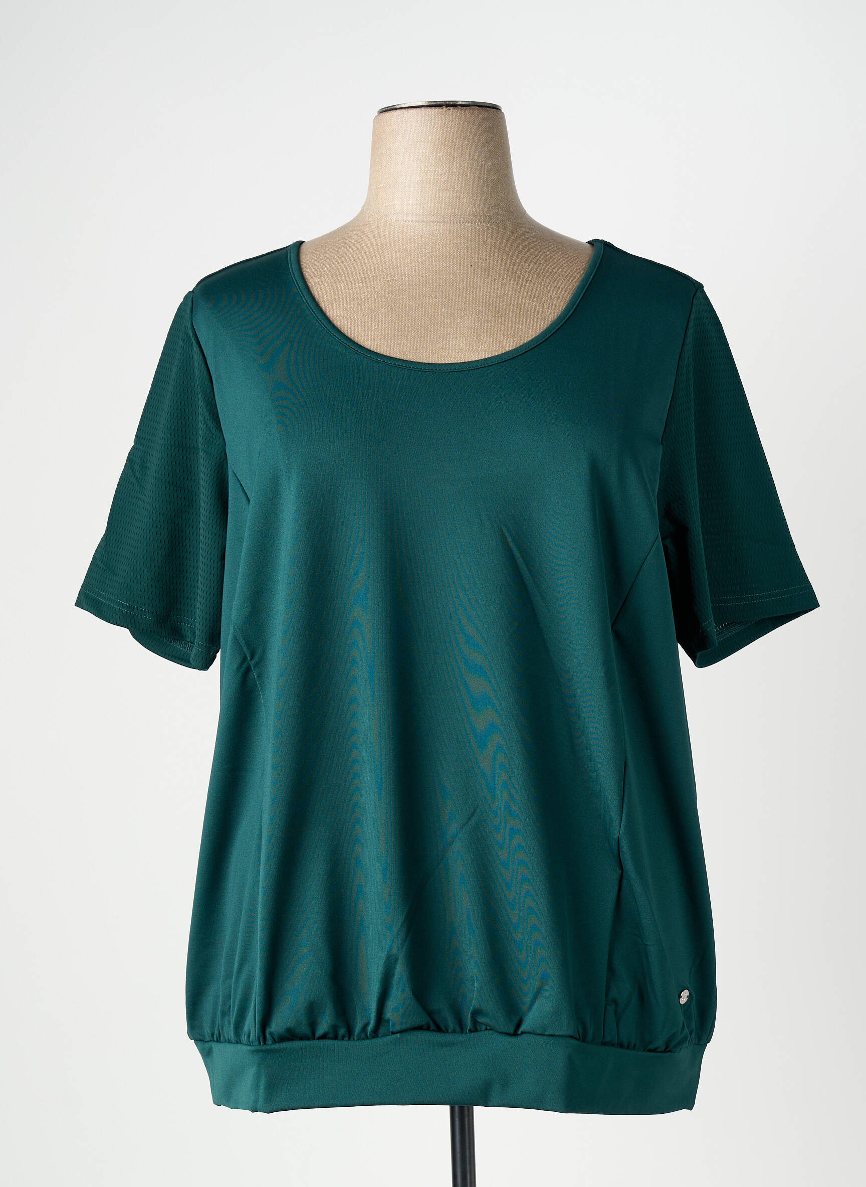 Tricou croială dreaptă mâneci scurte verde SHEEGO femeie