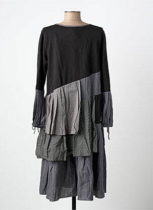 Rochie midi imprimeu fantezie mâneci lungi negru RHUM RAISIN femeie