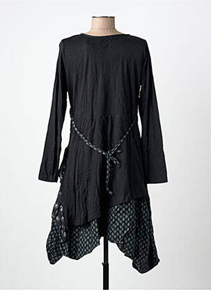 Rochie midi imprimeu fantezie mâneci lungi negru RHUM RAISIN femeie