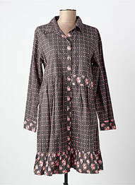 Rochie scurtă croială evazată mâneci lungi gri RHUM RAISIN femeie