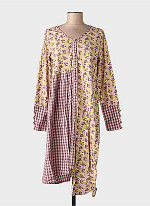 Rochie midi imprimeu fantezie mâneci lungi violet RHUM RAISIN femeie