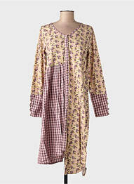 Rochie midi imprimeu fantezie mâneci lungi violet RHUM RAISIN femme