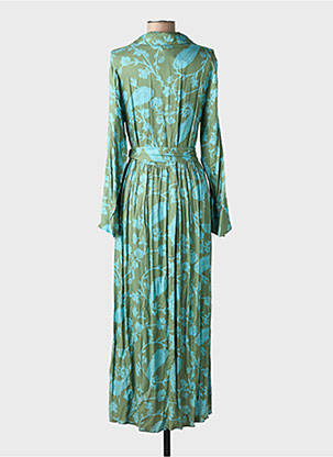 Rochie lungă țesătură poplin mâneci lungi verde RHUM RAISIN femeie