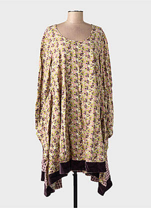 Rochie midi imprimeu fantezie mâneci lungi roz RHUM RAISIN femeie