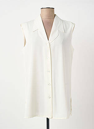 Cămașă țesătură crep fără mâneci bej PRUNELLE femme