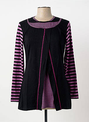 Top elasticitate mâneci lungi negru CLAUDE DE SAIVRE femme