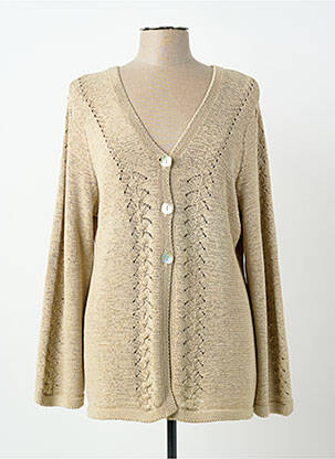 Vestă cu mâneci lungi elasticitate bej FINETTE femme