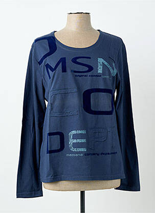 Tricou serigrafie mâneci lungi albastru MASSANA femme