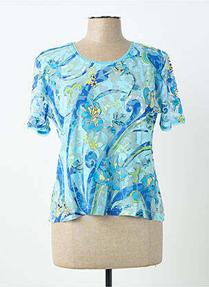 Top mâneci scurte mâneci scurte albastru FINETTE femme