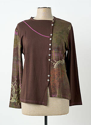 Vestă cu mâneci lungi elasticitate maro CLAUDE DE SAIVRE femme