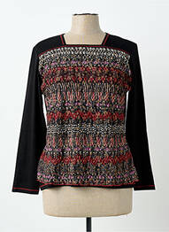 Top guler pătrat mâneci lungi negru CLAUDE DE SAIVRE femme